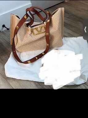 Reserved! Rock stud  Beige and Brown Tote Bag